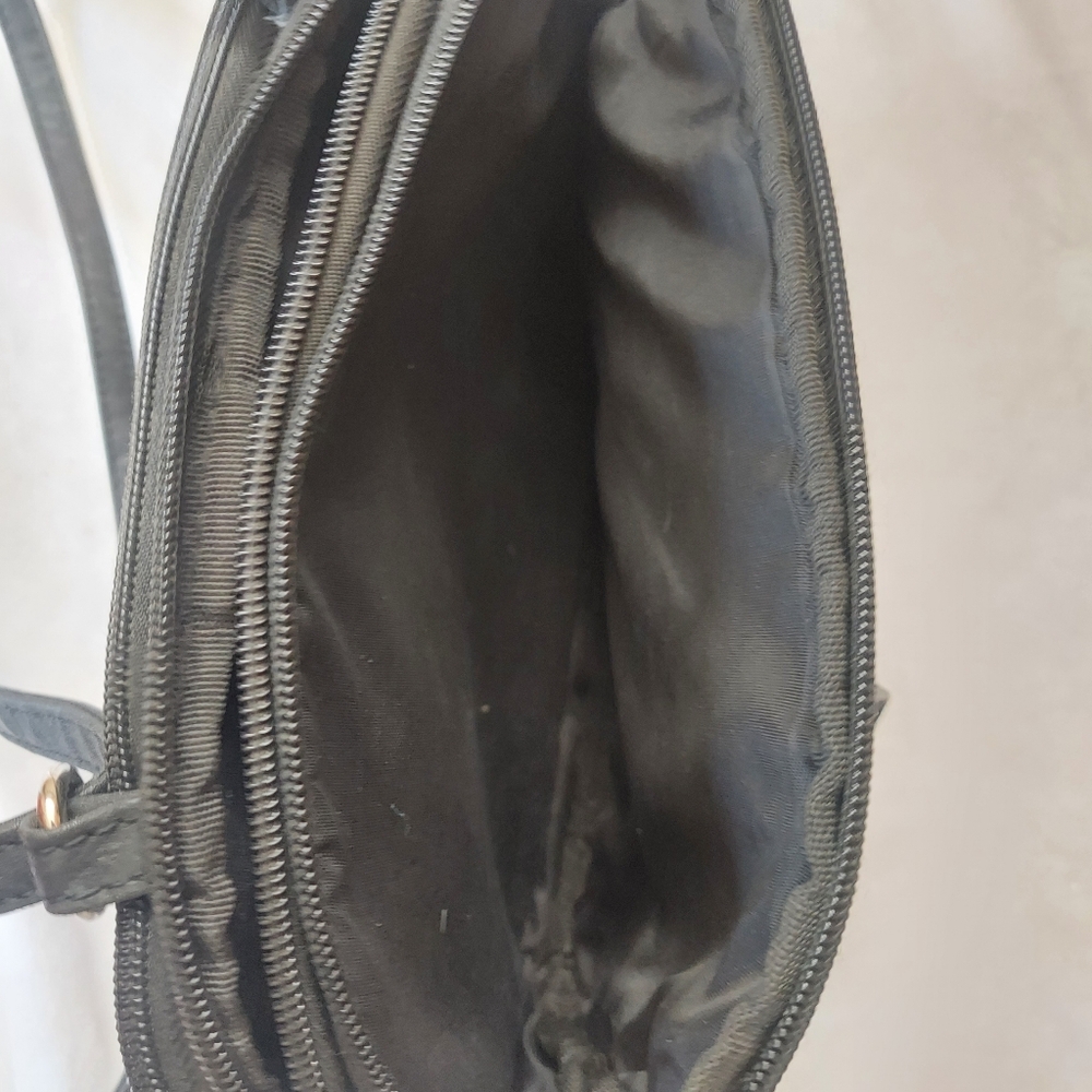 Women's MultiSac Zippy Crossbody Bag Black Silver Tone - Picture 14 of 14